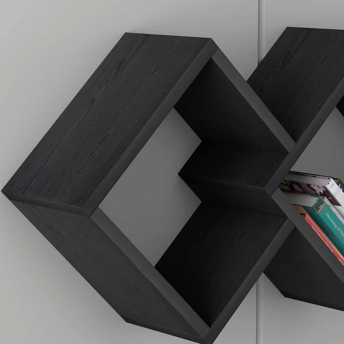 WANDREGAL Schwarz  - Schwarz, Design, Holzwerkstoff (102/42/20cm) - Livetastic