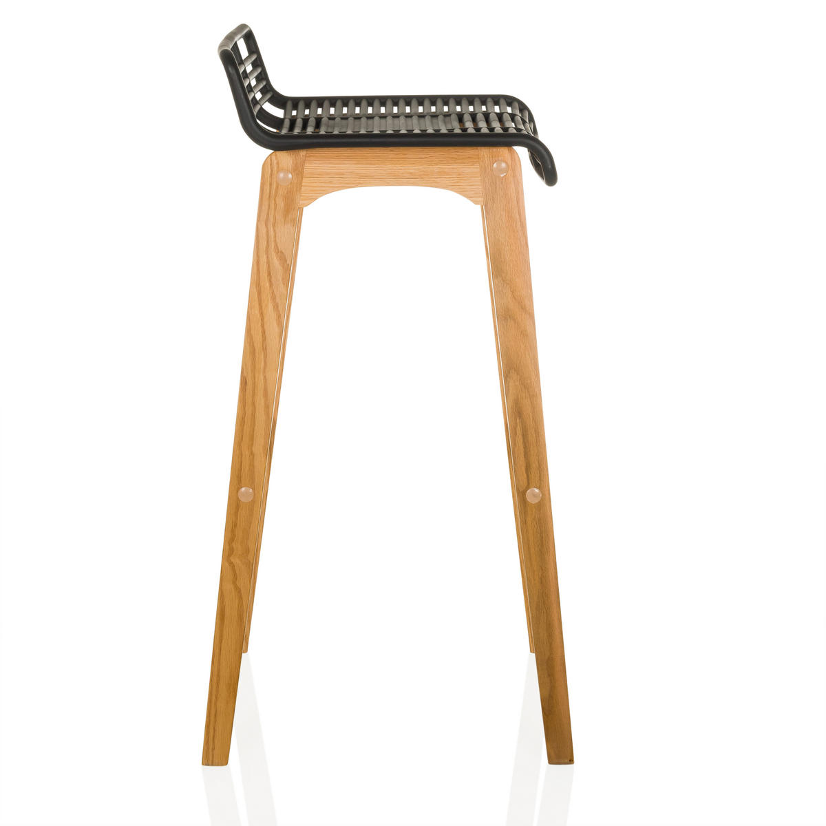 BARHOCKER in Kunststoff Schwarz, Eichefarben  - Eichefarben/Schwarz, MODERN, Holz/Kunststoff (40/88/46cm) - MID.YOU