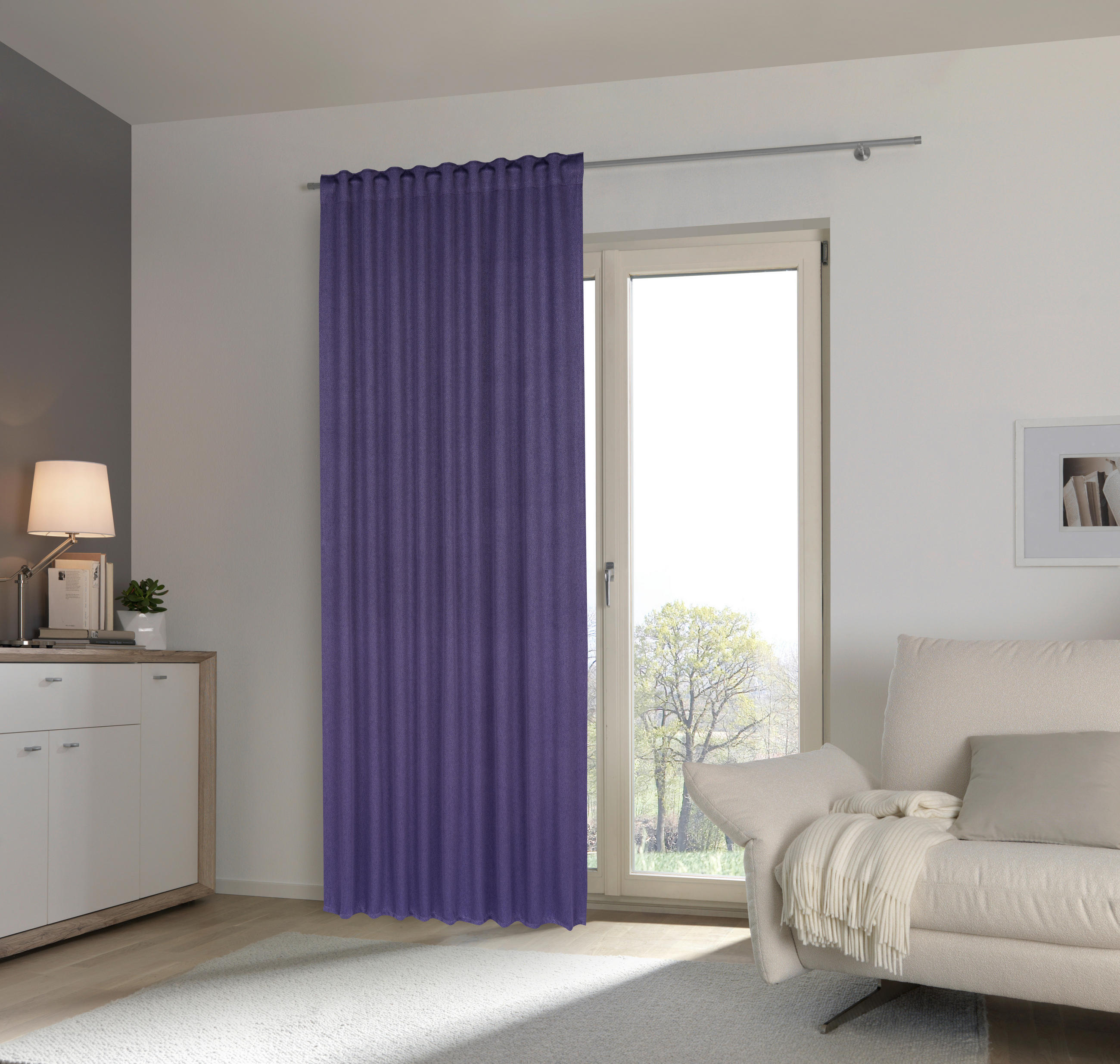 FERTIGVORHANG  blickdicht   135/245 cm  - Lila, Basics, Textil (135/245cm) - Esposa
