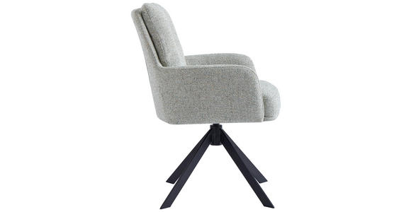 ARMLEHNSTUHL in Eisen Webstoff - Beige/Schwarz, Design, Textil/Metall (60,5/67/88cm) - Novel