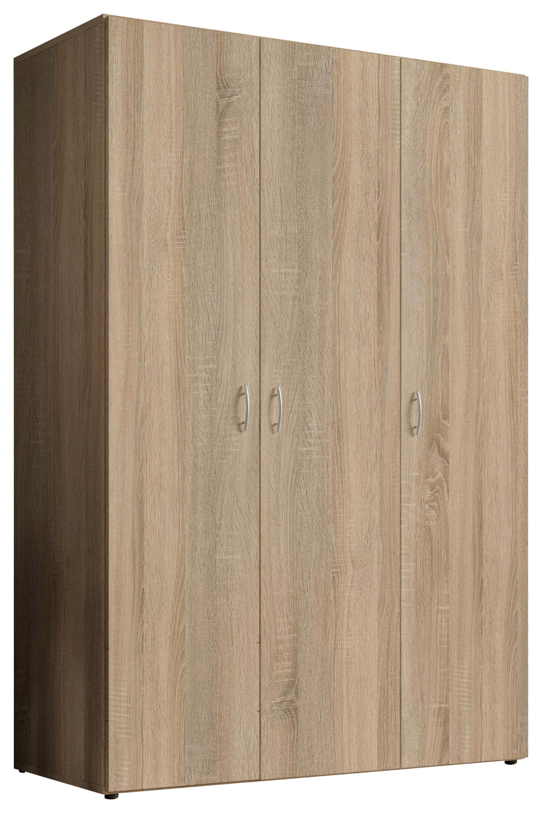 OMARA S KLASIČNIMI VRATI, hrast sonoma  - barve aluminija/hrast sonoma, Konvencionalno, umetna masa/leseni material (121/176/51cm) - Boxxx