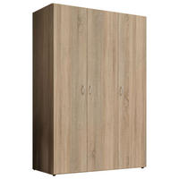 DREHTÜRENSCHRANK 121/176/51 cm 3-türig Sonoma Eiche  - Alufarben/Sonoma Eiche, KONVENTIONELL, Holzwerkstoff/Kunststoff (121/176/51cm) - Boxxx