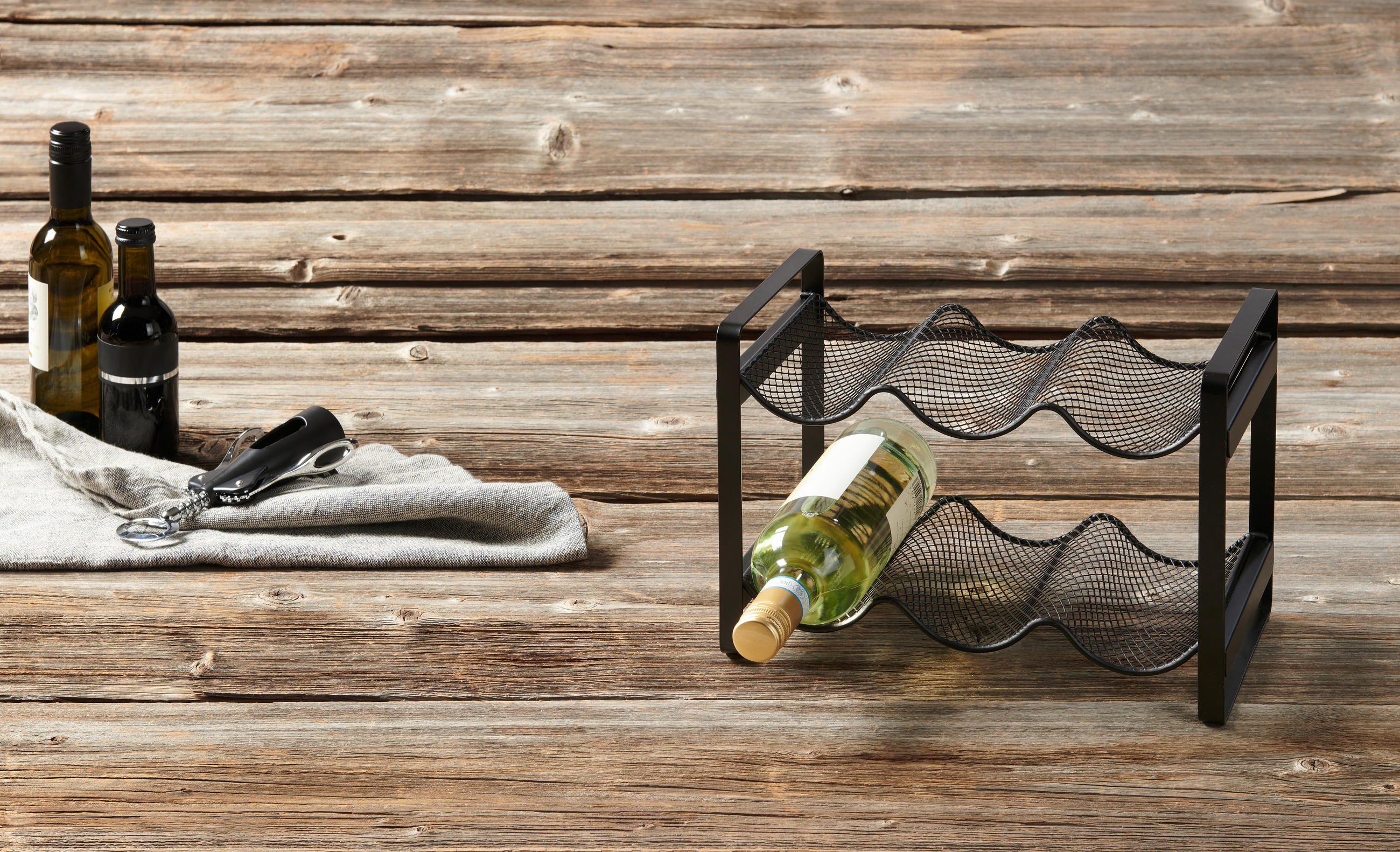 FLASCHENREGAL  - Schwarz, Design, Kunststoff/Metall (32/18/22,7cm) - Homeware Profession.
