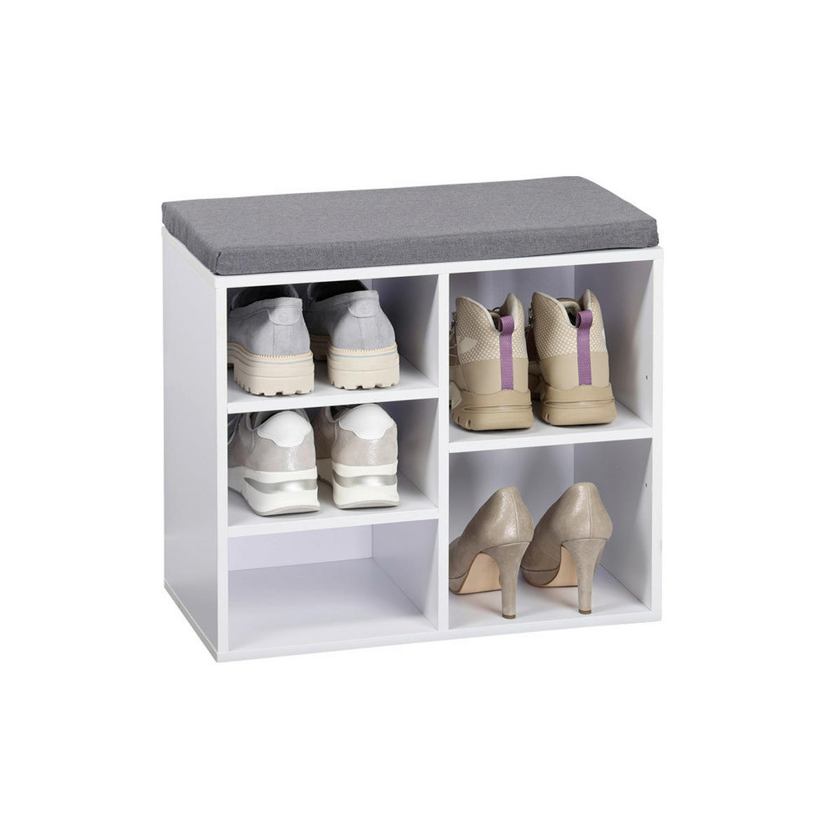 SCHUHSCHRANK Grau, Weiß  - Weiß/Grau, Design, Holzwerkstoff/Textil (51.5/48/29.5cm) - Kesper