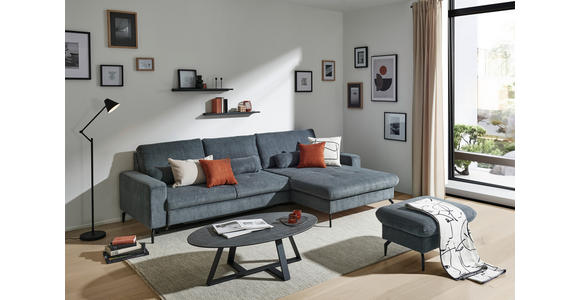 ECKSOFA in Cord Graphitfarben - Schwarz/Graphitfarben, Design, Textil/Metall (302/180cm) - Venda