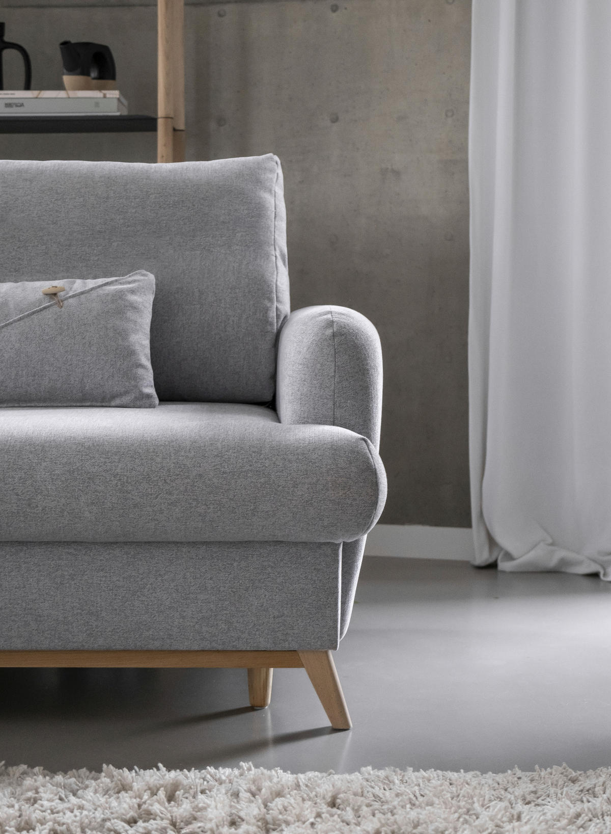 KUTNA GARNITURA tekstil  svijetlo siva   - prirodne boje/svijetlo siva, tekstil/drvo (157/235cm) - MID.YOU