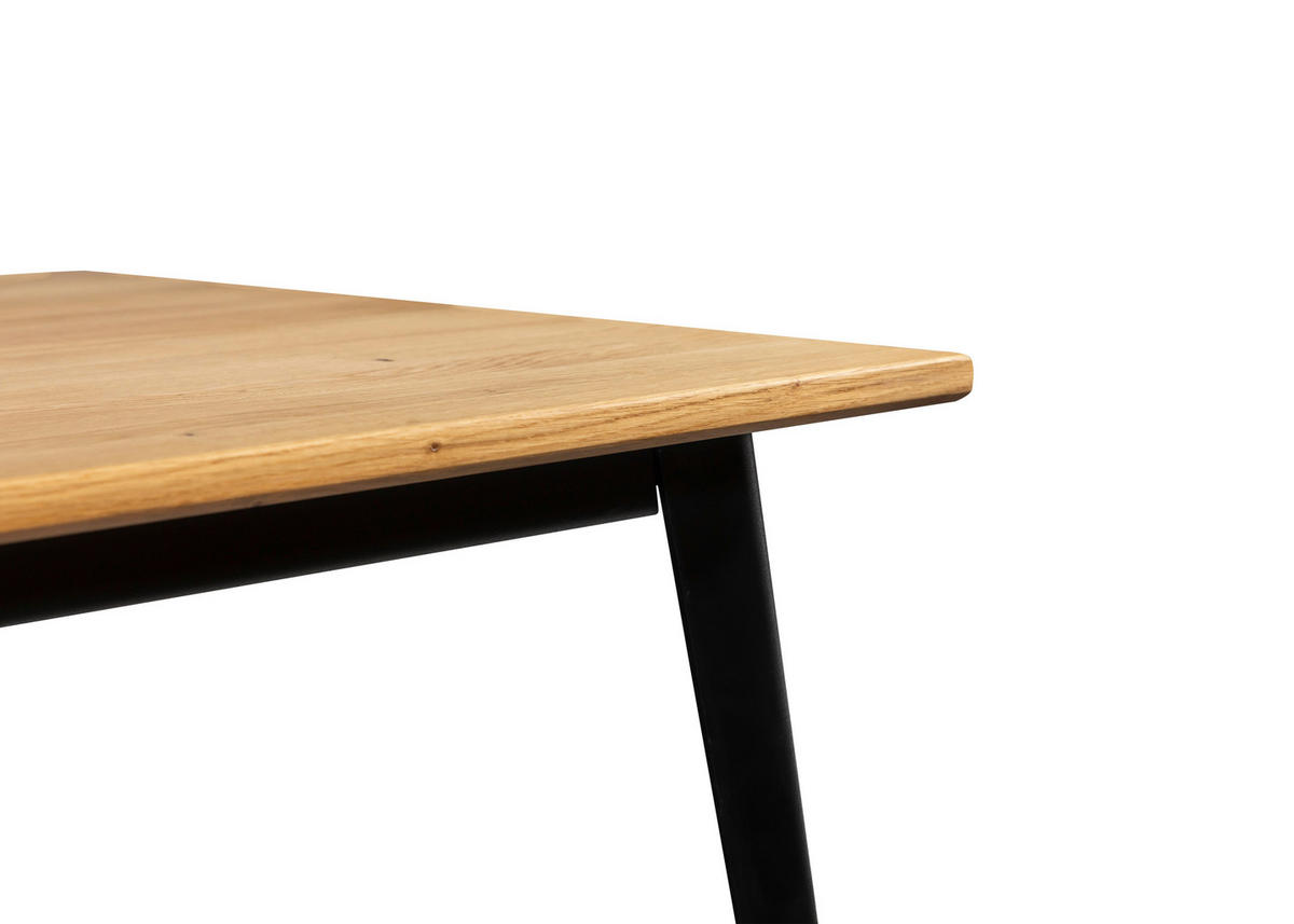 ESSTISCH rechteckig Schwarz, Eichefarben  - Eichefarben/Schwarz, Basics, Holzwerkstoff/Metall (160/90/76cm) - Carryhome