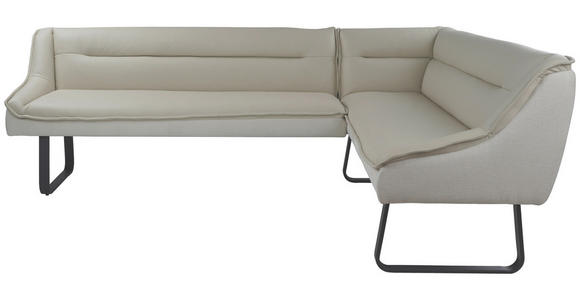 ECKBANK 178/237 cm Struktur Echtleder Schwarz, Beige   - Beige/Schwarz, Design, Leder/Textil (178/237cm) - Novel