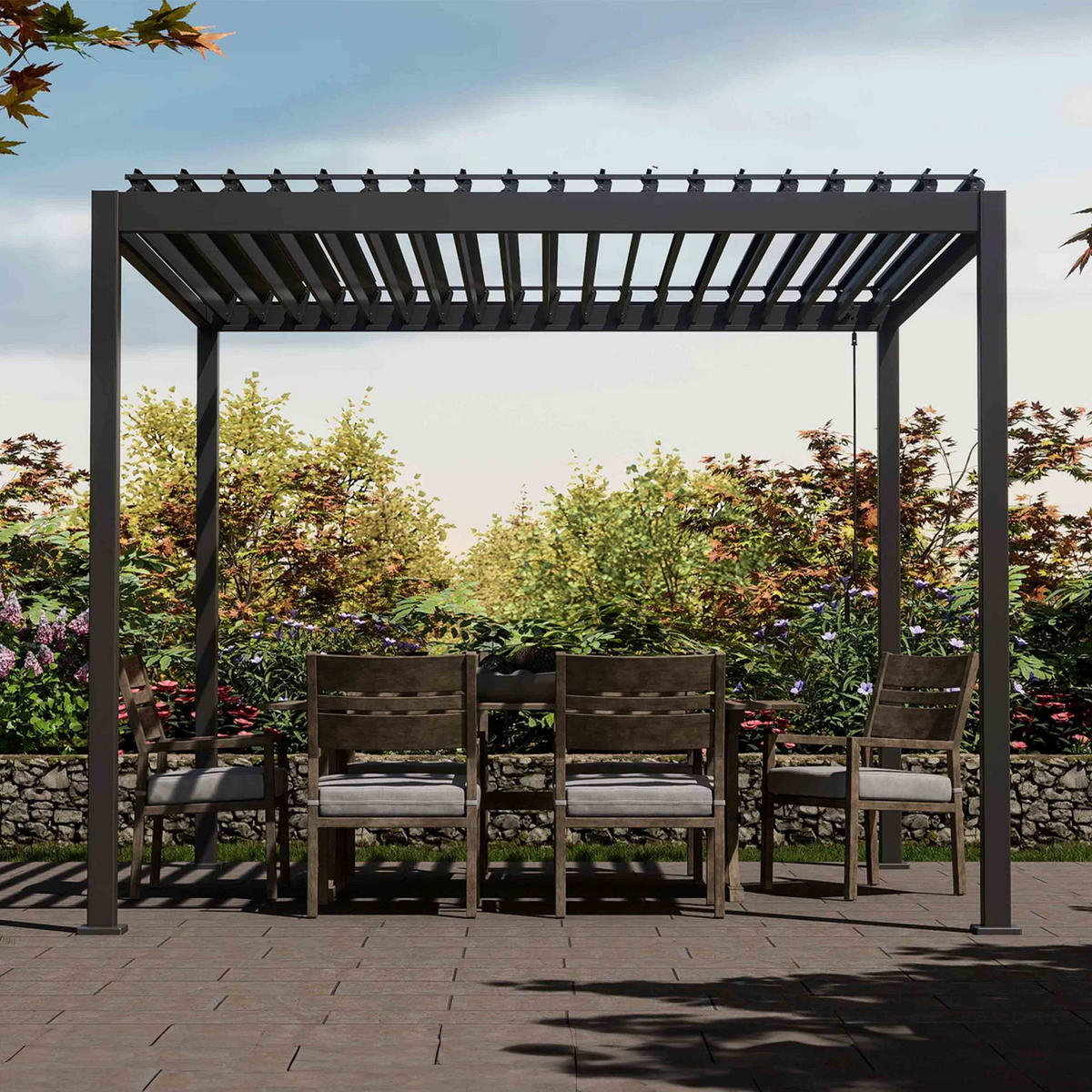 PERGOLA 360/240/300 cm Aluminium  - Anthrazit, Basics, Metall (360/240/300cm) - Ambia Garden