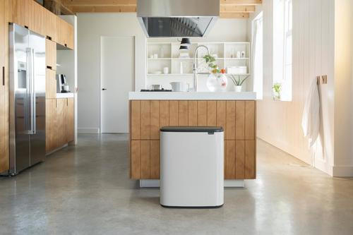 ABFALLEIMER BO TOUCH BIN 2 x 30 L  - Schwarz/Weiß, Design, Kunststoff/Metall (54,5/65,6/31,2cm) - Brabantia