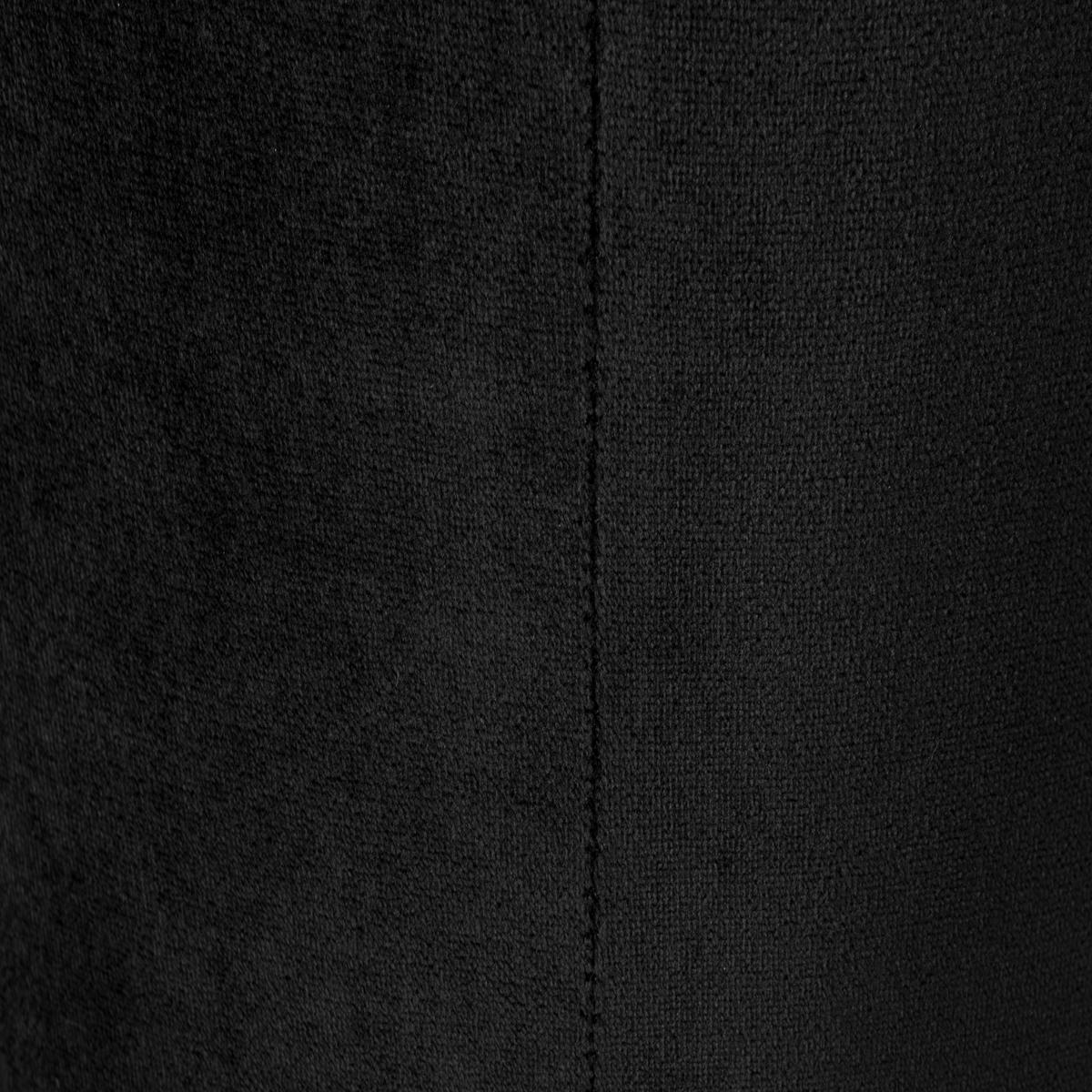 HOCKER Samt Schwarz, Goldfarben  - Goldfarben/Schwarz, Trend, Textil/Metall (35/42/35cm) - Xora