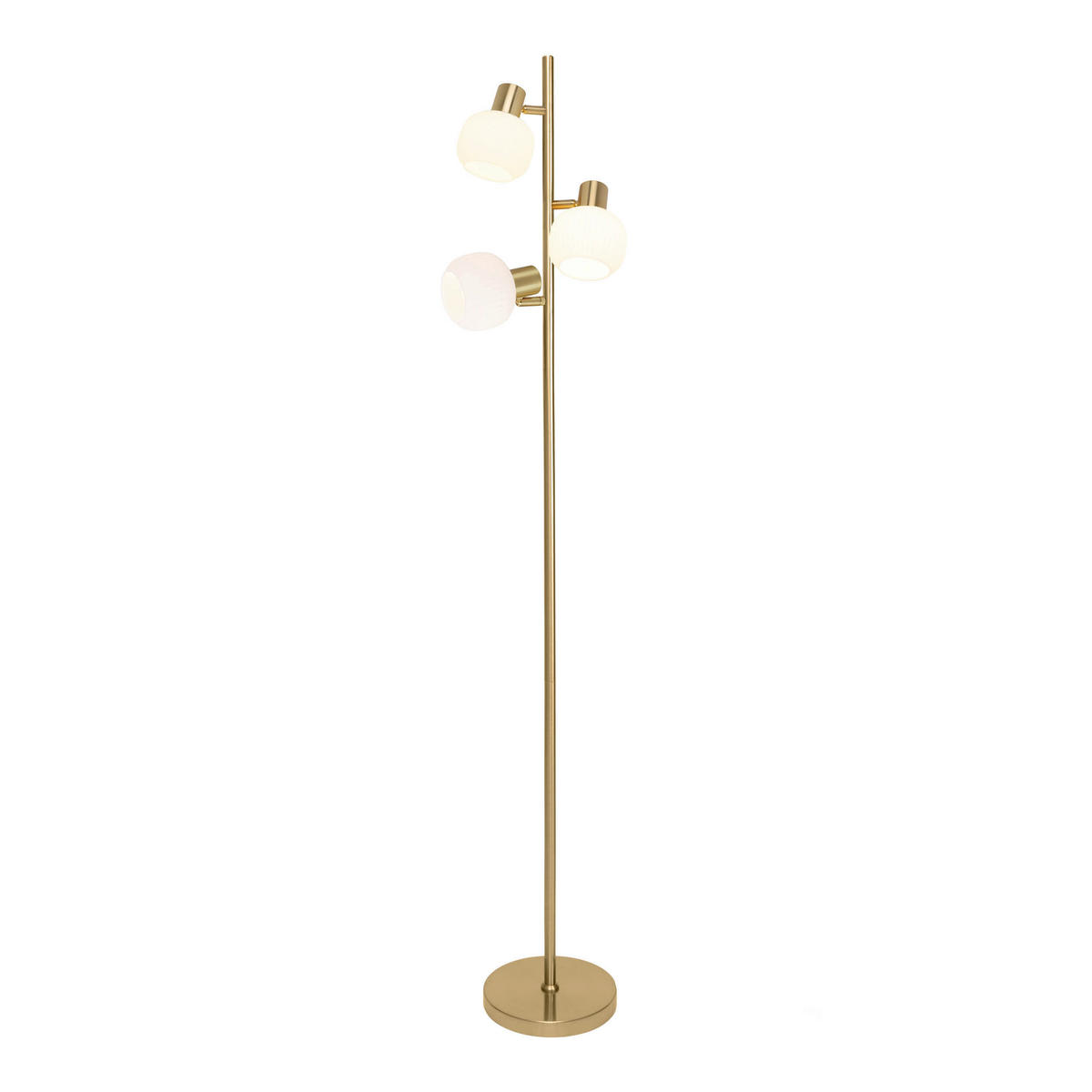 STEHLEUCHTE LEARTA 23/154 cm   - Messingfarben/Weiß, LIFESTYLE, Glas/Metall (23/154cm) - Näve