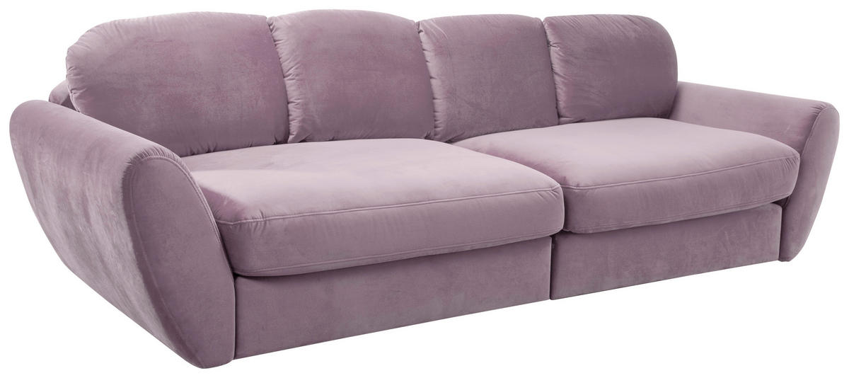 BIGSOFA Flachgewebe Flieder  - Flieder/Schwarz, MODERN, Kunststoff/Textil (290/96/113cm) - Cantus
