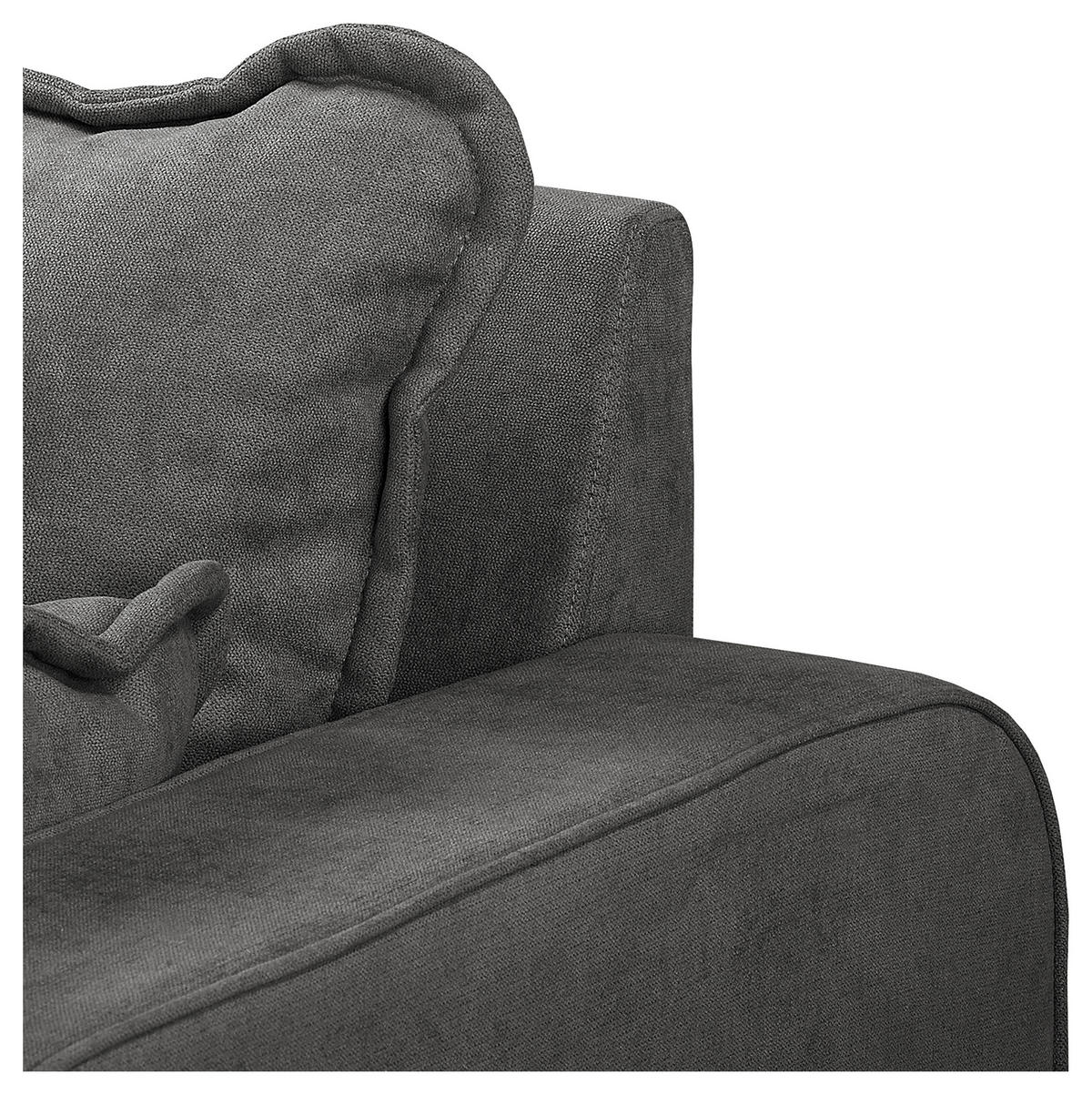 3-SITZER-SOFA in Mikrofaser Dunkelgrau  - Wengefarben/Dunkelgrau, Design, Holz/Textil (193/86/87cm) - Livetastic