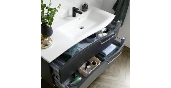 BADEZIMMER in 120 cm - Weiß/Grau, MODERN, Glas/Holzwerkstoff (120cm) - Novel