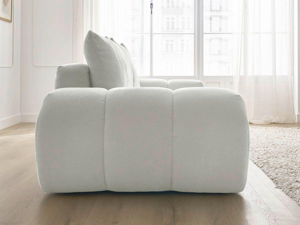 3-SITZER-SOFA EVEREST Struktur Hellgrau  - Hellgrau/Schwarz, MODERN, Kunststoff/Textil (278/90/115cm)