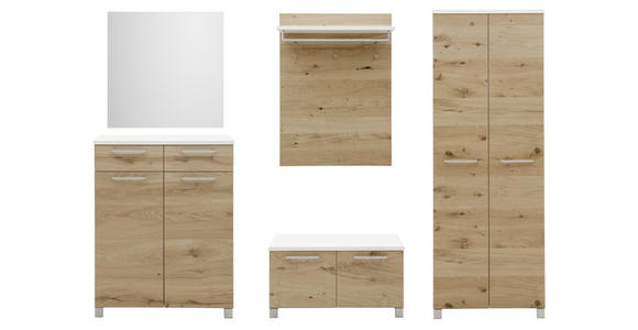 GARDEROBE 270/193/40 cm  - Eichefarben/Weiß, Design, Holz/Holzwerkstoff (270/193/40cm) - Dieter Knoll