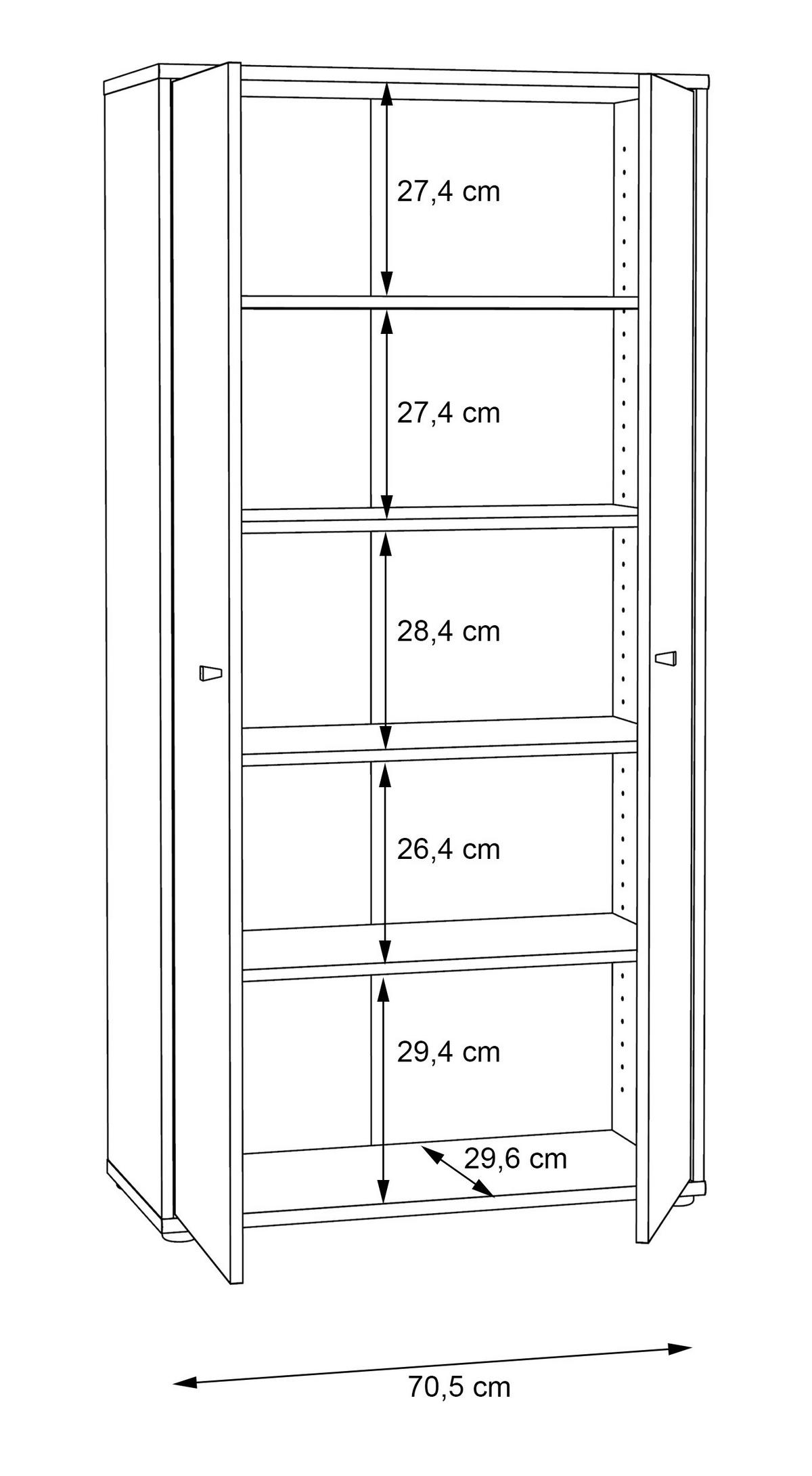 DREHTÜRENSCHRANK in Eiche Artisan  - Eiche Artisan, Design, Holzwerkstoff (73,7/149,5/34,8cm)