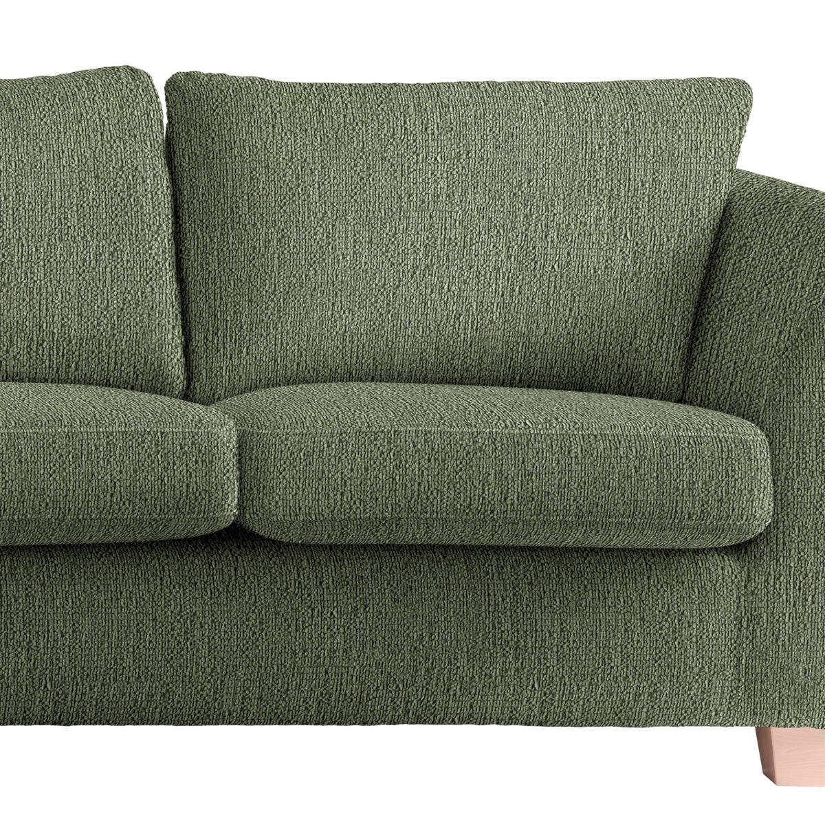 2-SITZER-SOFA in Chenille Olivgrün  - Naturfarben/Olivgrün, Holz/Textil (190/70-85/95cm) - MID.YOU