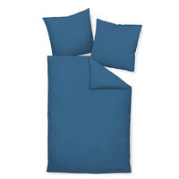 BETTWÄSCHE Giacomo Makosatin 240/220 cm  - Blau, Basics, Textil (240/220cm) - Janine