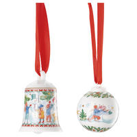 SET MINIGLOCKE & KUGEL 2-teilig Sammelkollektion 25 - Weihnachtsspiele  - Multicolor, Basics, Keramik (13/9/6,5cm) - Hutschenreuther