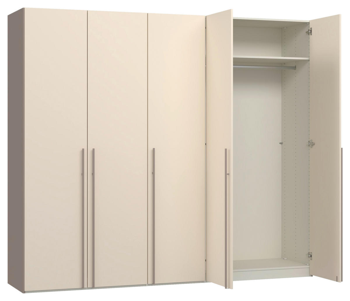 DREHTÜRENSCHRANK 253/220/59 cm,  in Kaschmir, Hellbraun, 5-türig  - Hellbraun/Kaschmir, Design, Holzwerkstoff/Metall (253/220/59cm) - Jutzler