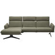 ECKSOFA  in Flachgewebe Greige  152/259 cm  - Greige/Schwarz, Design, Textil/Metall (152/259cm) - Dieter Knoll