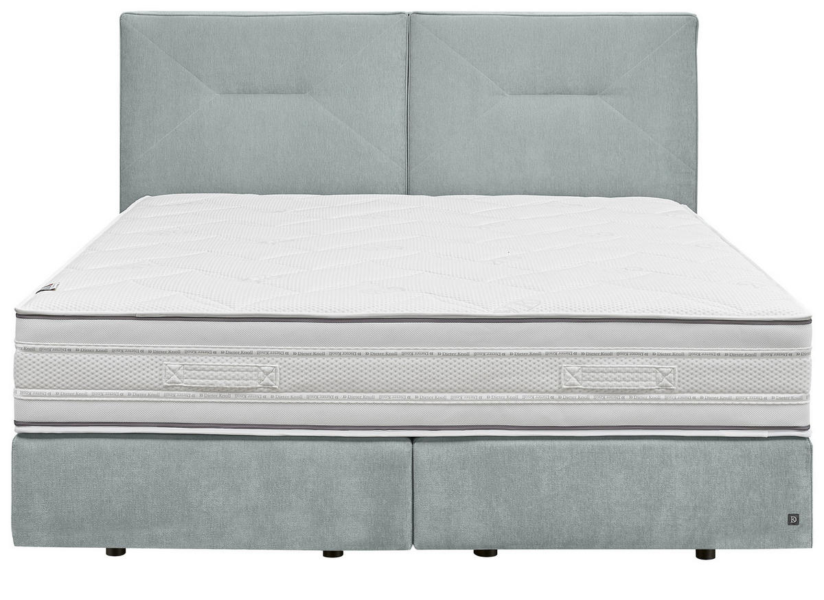 BOXSPRINGBETT 180/200 cm  Hellblau  - Schwarz/Hellblau, Design, Kunststoff/Textil (180/200cm) - Dieter Knoll