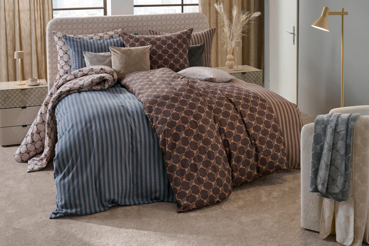 WENDEBETTWÄSCHE 2-teilig Soft Cornflower Flanell 140/200 cm  - Braun, Basics, Textil (140/200cm) - Elegante