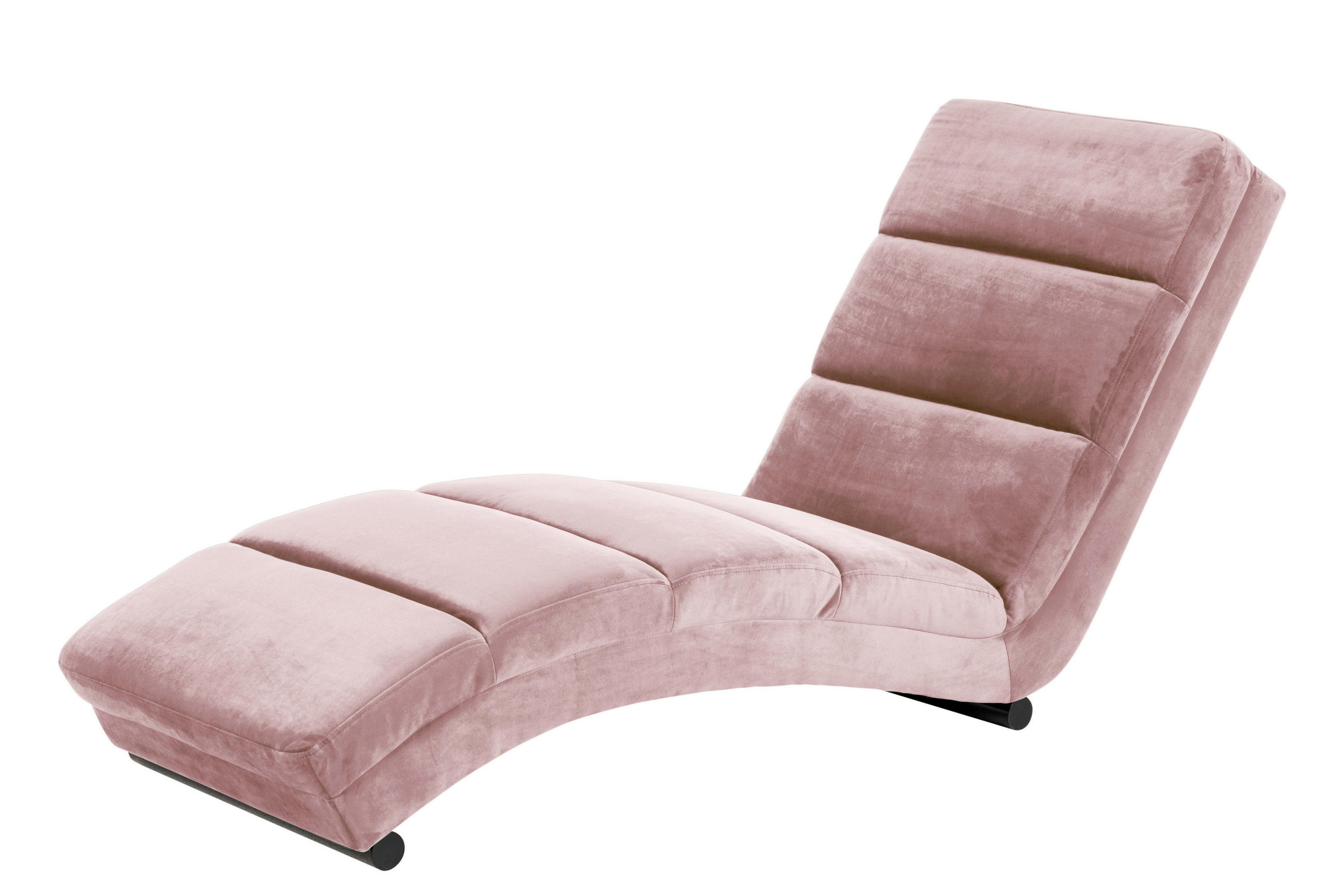 RELAXLIEGE Samt Rosa  - Schwarz/Rosa, MODERN, Textil/Metall (170/82/60cm) - Livetastic