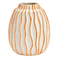 VASE  - Orange/Weiß, Basics, Keramik (14,0/18,0/14,0cm)
