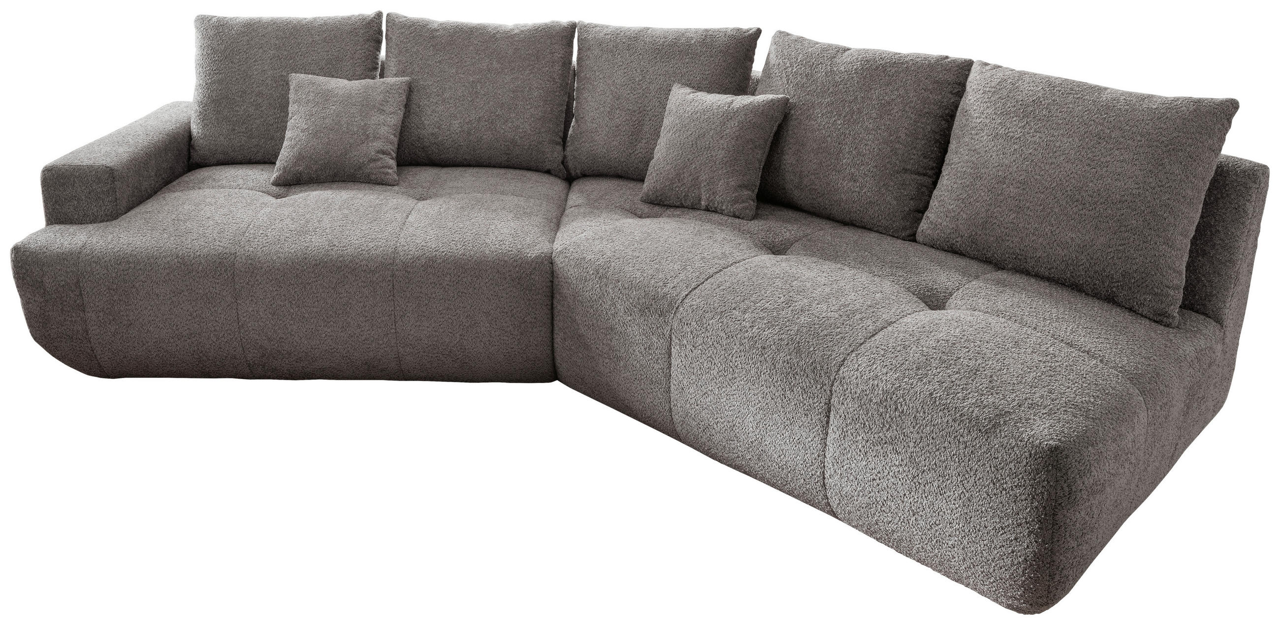BIGSOFA Bouclé Anthrazit  - Anthrazit/Schwarz, MODERN, Kunststoff/Textil (323/91/155cm) - Livetastic