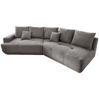 BIGSOFA in Bouclé Anthrazit  - Anthrazit/Schwarz, Modern, Kunststoff/Textil (323/91/155cm) - Livetastic