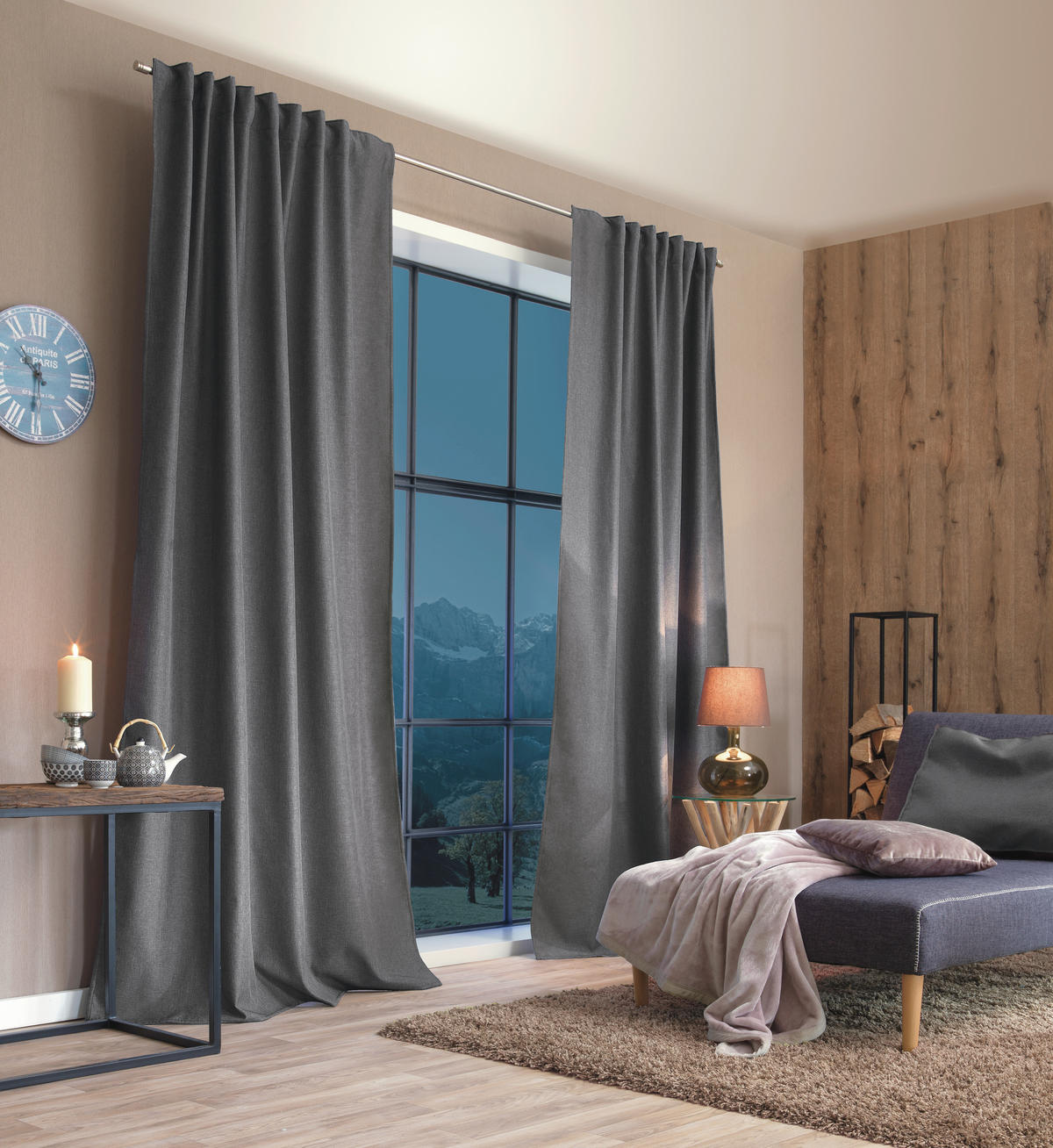 THERMOVORHANG ESKIMO blickdicht 135/245 cm   - Grau, KONVENTIONELL, Textil (135/245cm) - HOMEBasics