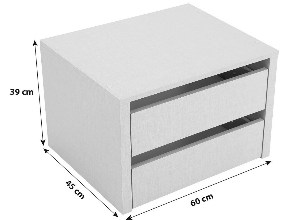 FIÓKOS SZEKRÉNYBETÉT - szürke, Design, faalapú anyag (58/39/45cm) - Carryhome