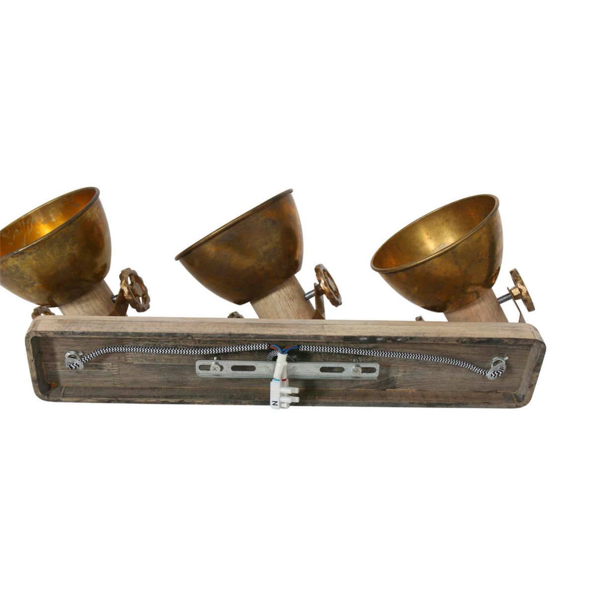 DECKENSPOTS - Bronzefarben/Kupferfarben, Trend, Holz/Metall (59/19/23cm)
