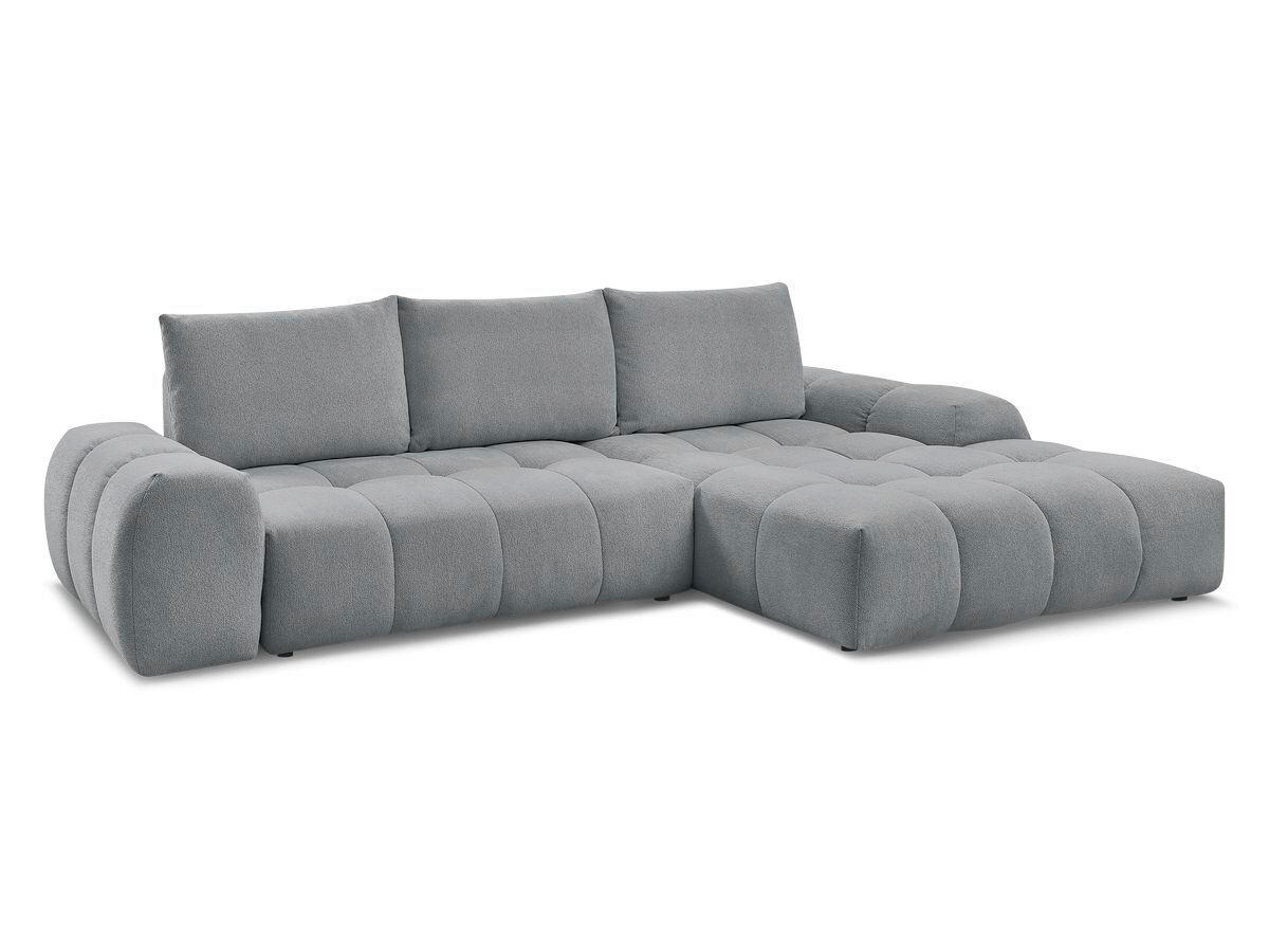 ECKSCHLAFSOFA EVEREST  mit Rücken echt, Armteil links, Armteil rechts Flachgewebe Dunkelgrau  - Dunkelgrau/Schwarz, MODERN, Kunststoff/Textil (318/180cm) - Livetastic