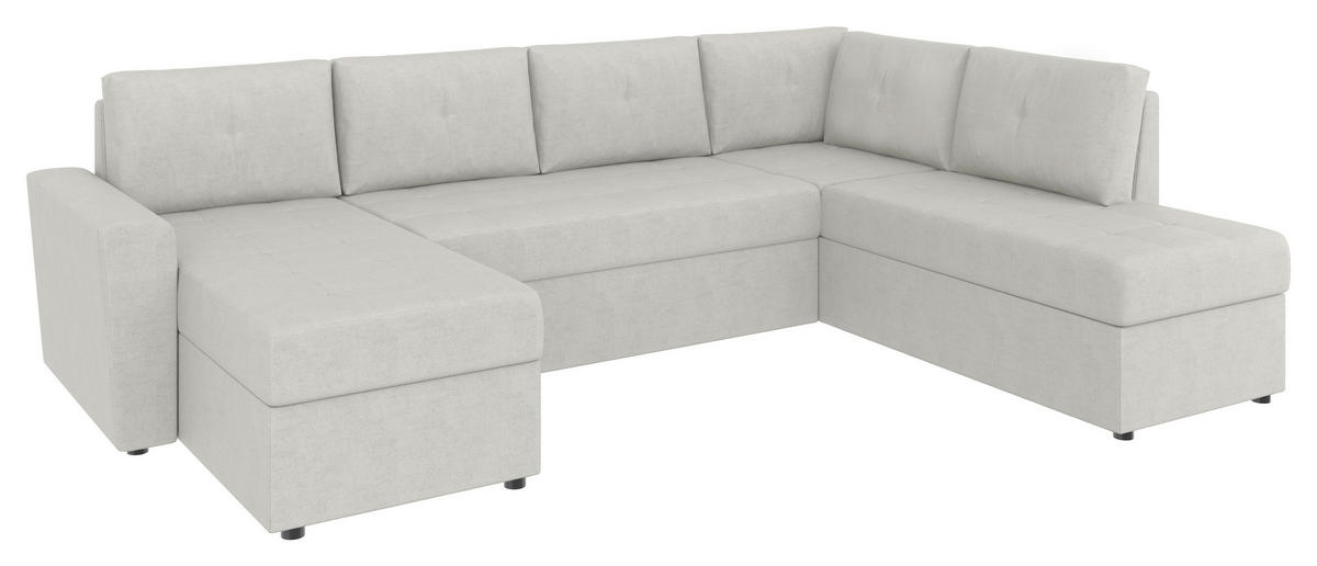 WOHNLANDSCHAFT TERMOLI Beige Jacquard  - Beige/Schwarz, Design, Kunststoff/Textil (155/297/212cm) - MID.YOU