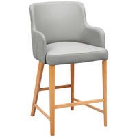 BARHOCKER Echtleder Eiche Hartholz  - KONVENTIONELL, Leder/Holz (57/97/60cm) - Livetastic