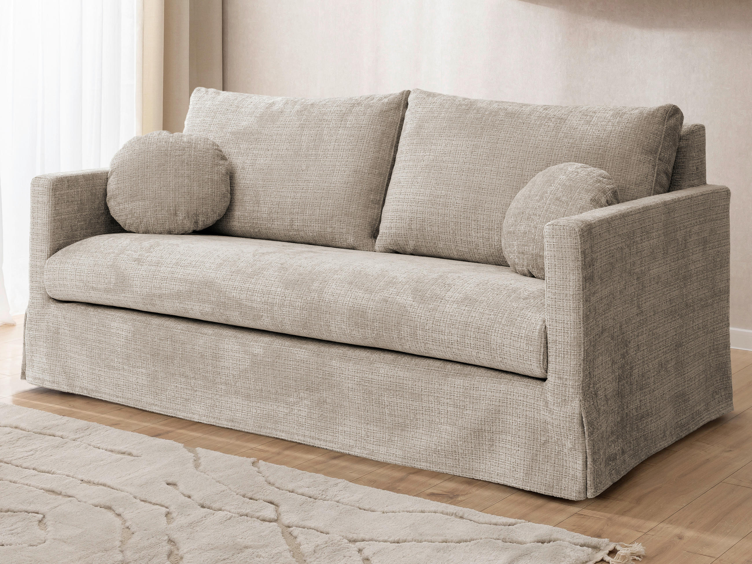 3-SITZER-BEZUG - Beige, Design, Textil (195/89/95cm) - P & B