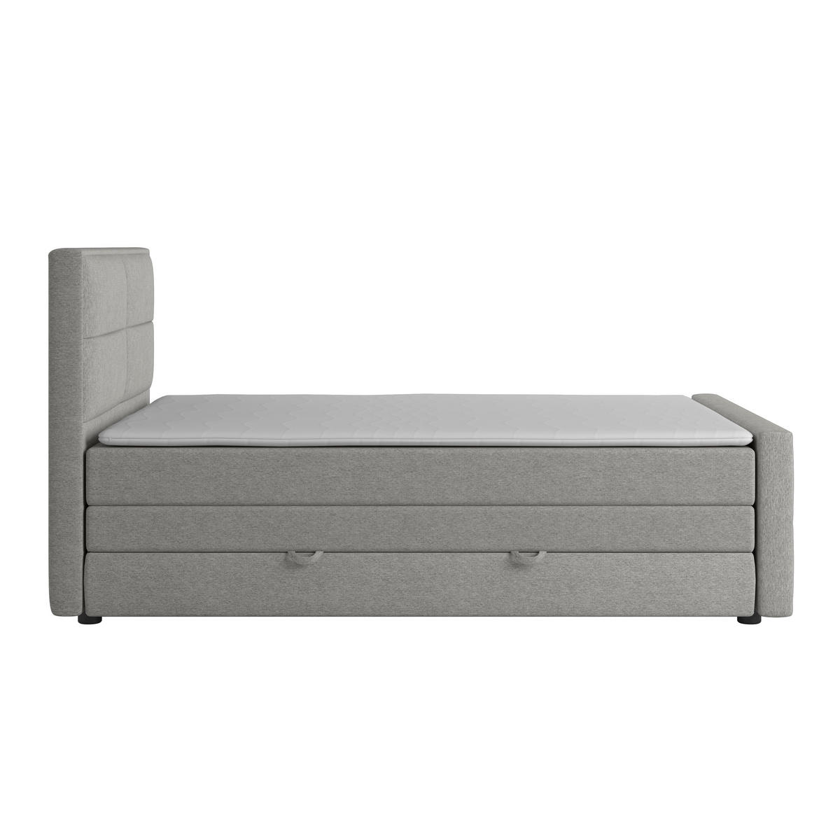 BOXSPRINGBETT 140/200 cm  in Silberfarben  - couleur argentée, Modern, textile/métal (140/200cm) - MID.YOU