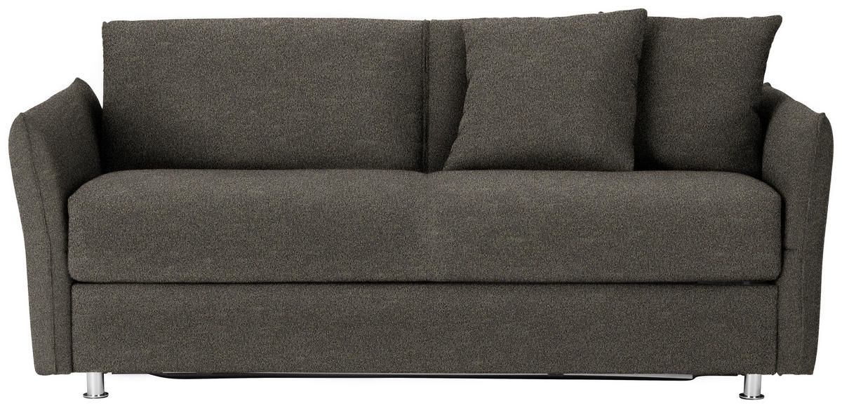 SCHLAFSOFA  in Flachgewebe Braun  - Chromfarben/Braun, MODERN, Textil/Metall (194/85/100cm) - Bali