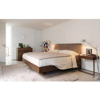 BETT 180/200 cm  in Nussbaumfarben, Dunkelbraun  - Dunkelbraun/Nussbaumfarben, Design, Leder/Holz (180/200cm) - Team 7