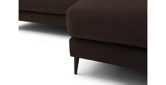 ECKSOFA  in Flachgewebe Dunkelbraun  253/177 cm  - Dunkelbraun/Schwarz, Design, Textil/Metall (253/177cm) - Dieter Knoll