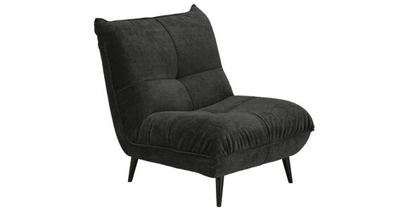 SESSEL in Mikrofaser Schwarz - Schwarz, KONVENTIONELL, Textil/Metall (89/100/101cm) - Hom`in