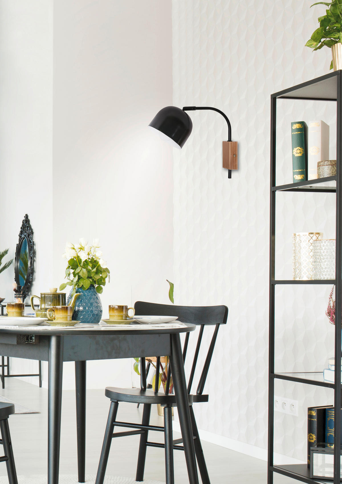 VÄGGLAMPA 12/27/22 cm   - svart, Basics, metall (12/27/22cm)