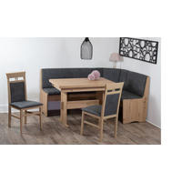 ECKBANKGRUPPE Mikrofaser Eiche Artisan, Grau  - Eiche Artisan/Grau, KONVENTIONELL, Holz/Textil (165/89/125cm) - MID.YOU