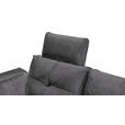 ECKSOFA in Mikrovelours Grau  - Schwarz/Grau, KONVENTIONELL, Kunststoff/Textil (275/170cm) - Carryhome