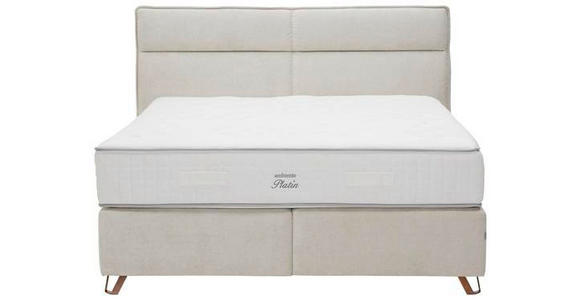 BOXSPRINGBETT 200/200 cm in Beige - Beige/Kupferfarben, KONVENTIONELL, Textil/Metall (200/200cm) - Ambiente
