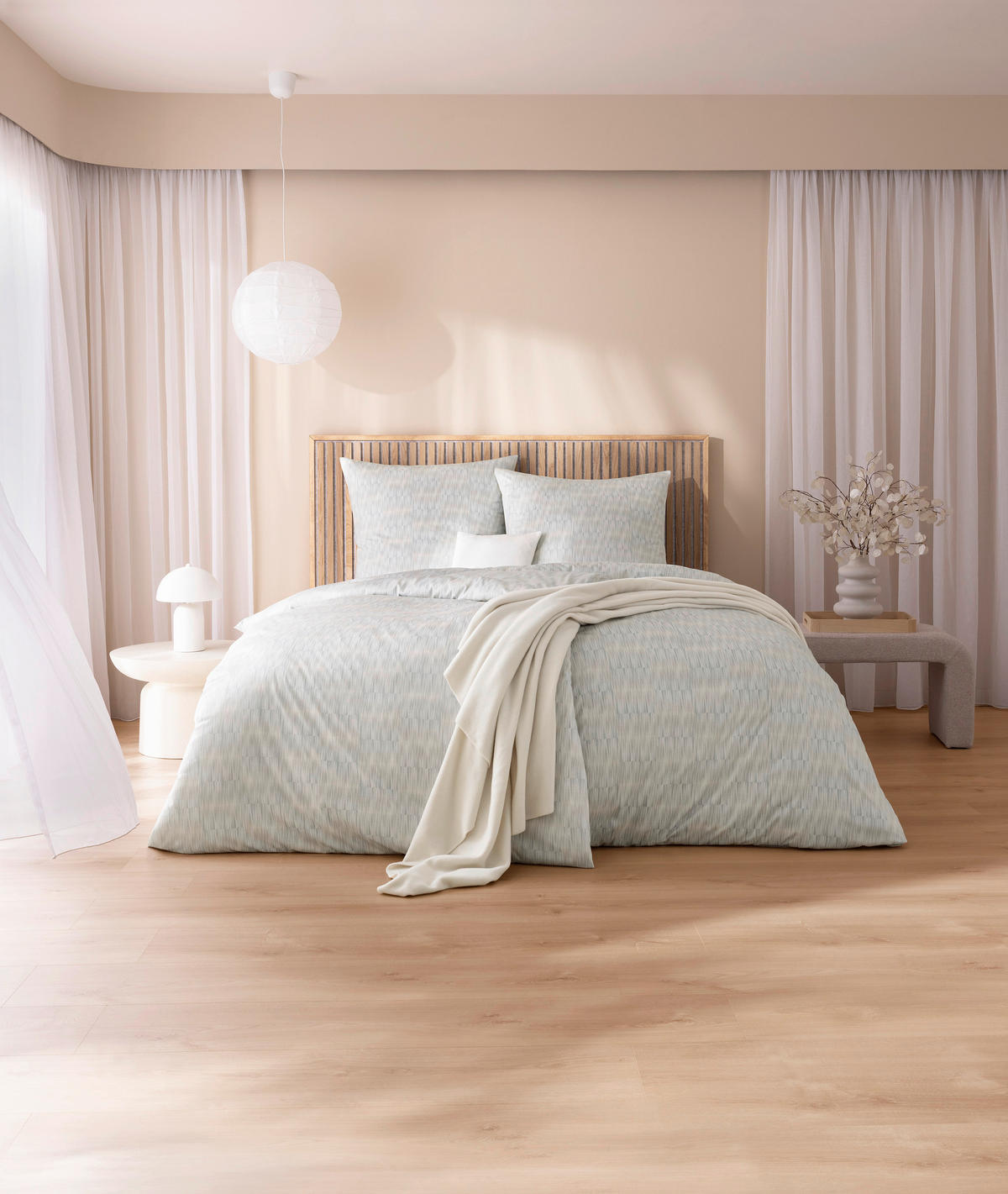 BETTWÄSCHESET Markus Interlock-Jersey 160/210 cm  65 cm/100 cm  - Beige, Basics, Textil (160/210cm) - Estella
